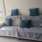 Textured Wave Sofa Slipcover with Non-Slip Design and Contrast Edging