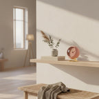 Round Desk Clock in Minimalist Style with Gold Base