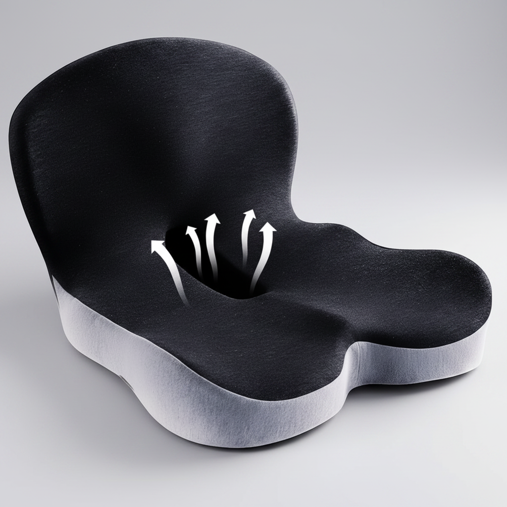 Memory Foam Seat Cushion for Office Chairs - Comfortable Posture Support