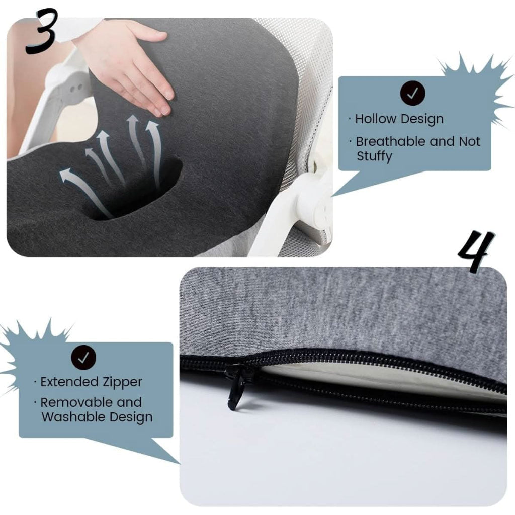 Memory Foam Seat Cushion for Office Chairs - Comfortable Posture Support