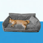 Large Dog Sofa Bed with Washable Cover and Elevated Edges