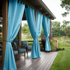 Terrace and Balcony Outdoor Curtain with Hanging Loops