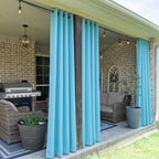 Terrace and Balcony Outdoor Curtain with Hanging Loops
