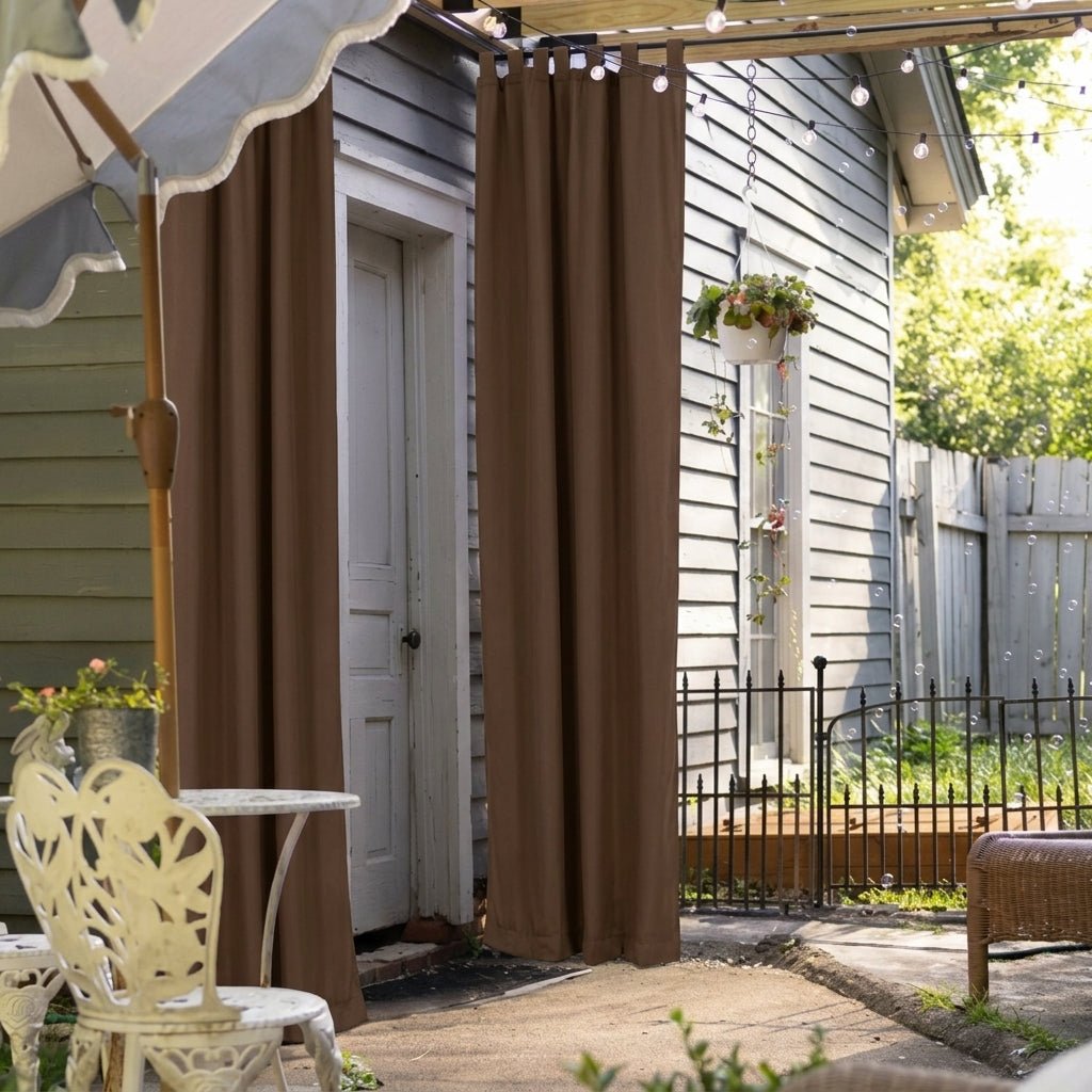 Terrace and Balcony Outdoor Curtain with Hanging Loops