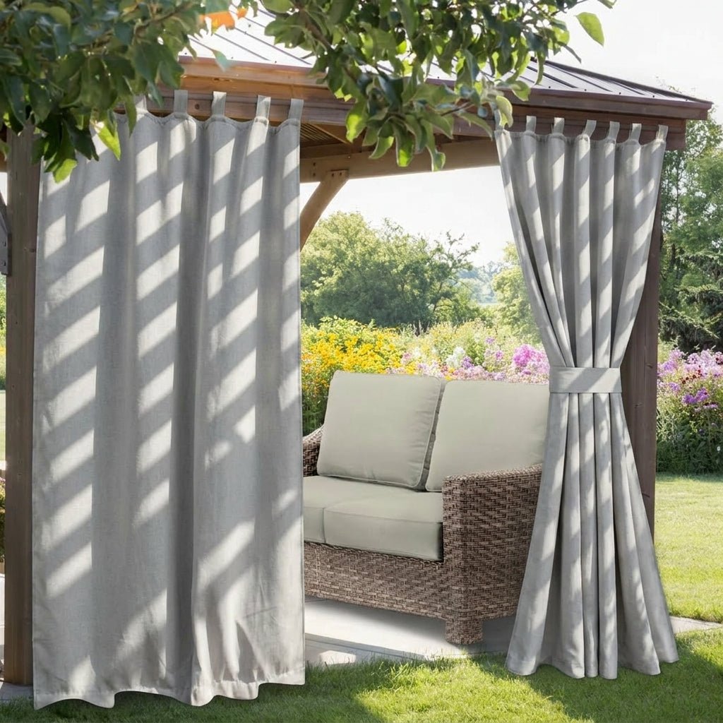 Terrace and Balcony Outdoor Curtain with Hanging Loops