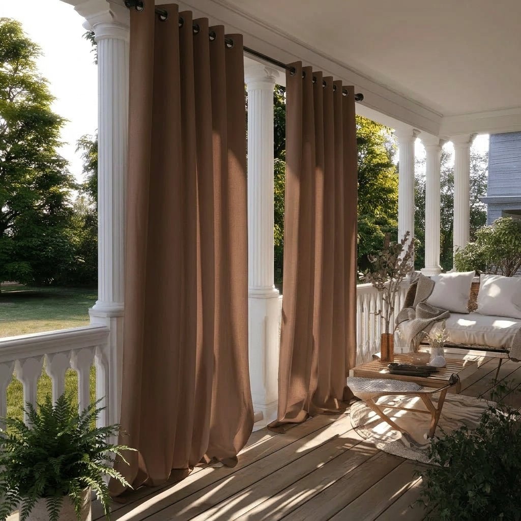 Terrace and Balcony Outdoor Curtain with Hanging Loops