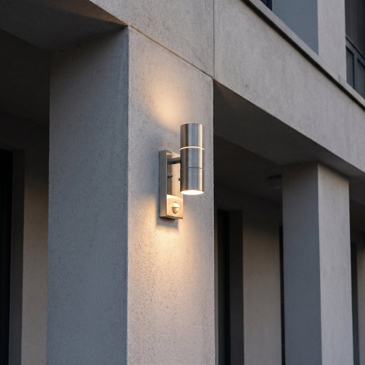 Motion Sensor Outdoor Wall Lamp with Upward and Downward Lighting