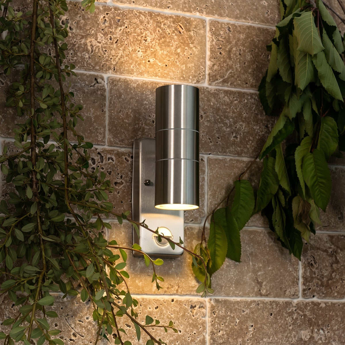 Motion Sensor Outdoor Wall Lamp with Upward and Downward Lighting