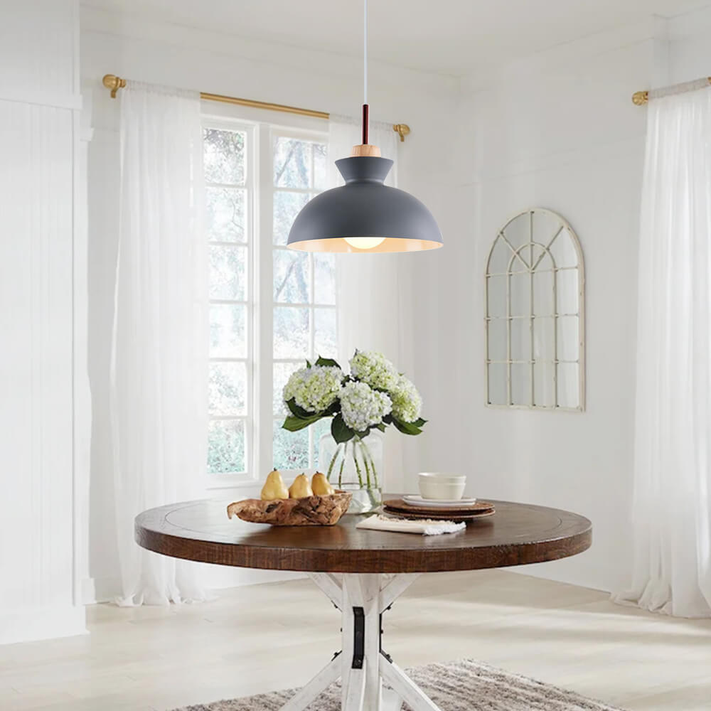 Scandinavian Style Metal Dome Pendant Light for Modern Spaces