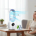 Bladeless Fan with Evaporative Cooling for Portable Air Conditioning