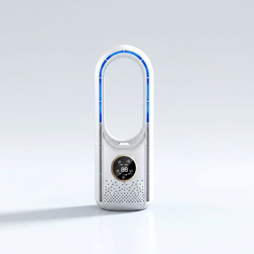 Bladeless Fan with Evaporative Cooling for Portable Air Conditioning