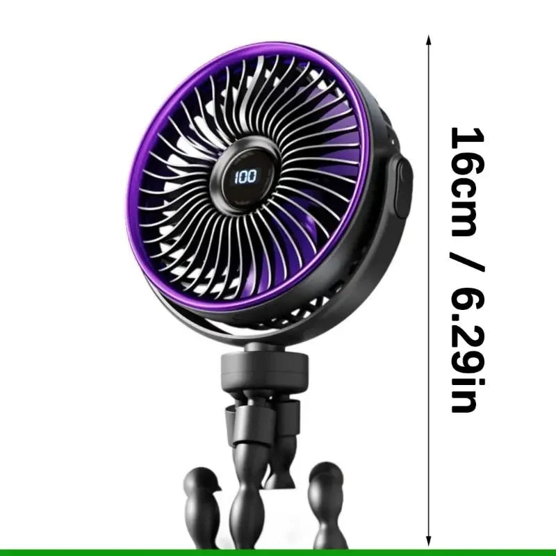 Adjustable Foldable Clip-On Fan with Battery Operation