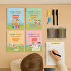 Math Workbook for Drawing Numbers and Alphabet Practice