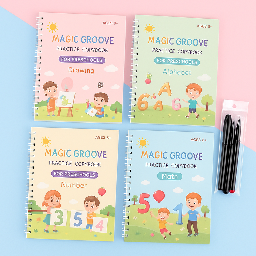 Math Workbook for Drawing Numbers and Alphabet Practice