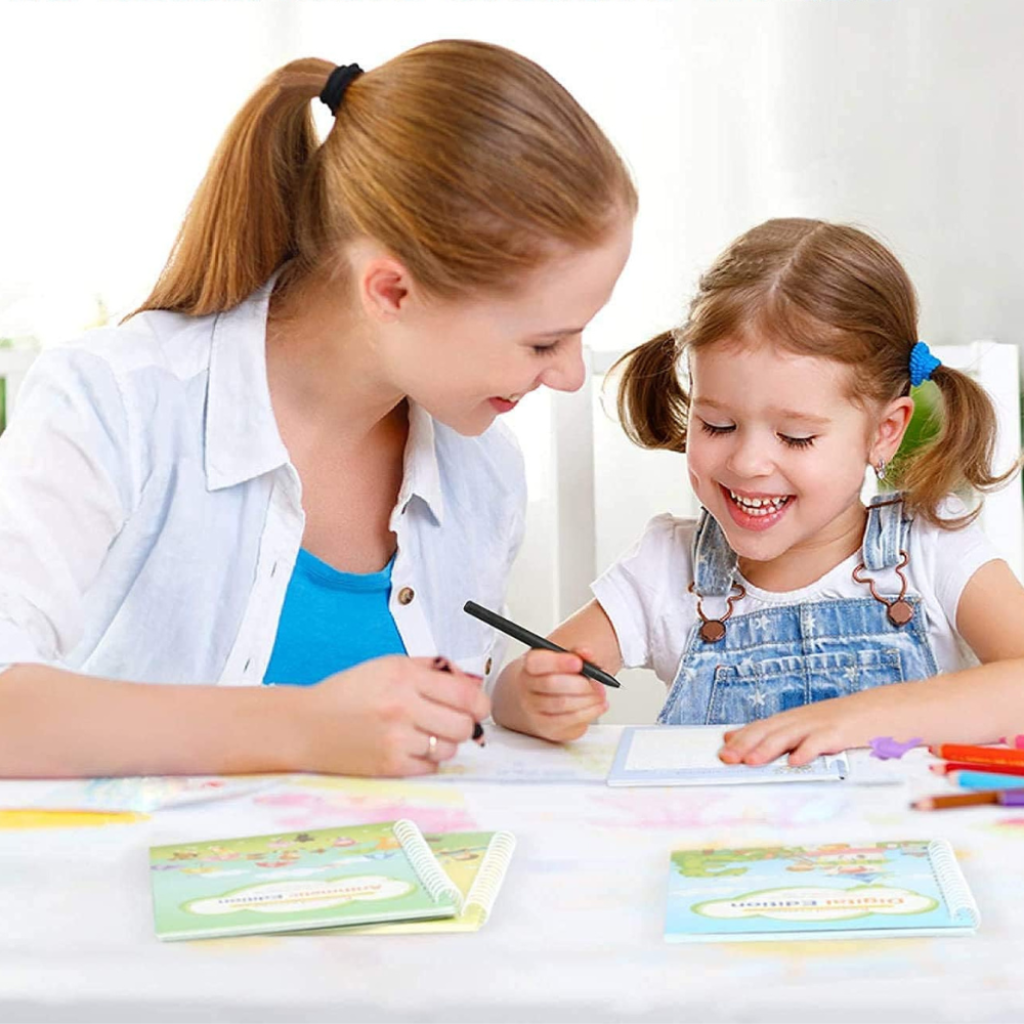 Math Workbook for Drawing Numbers and Alphabet Practice