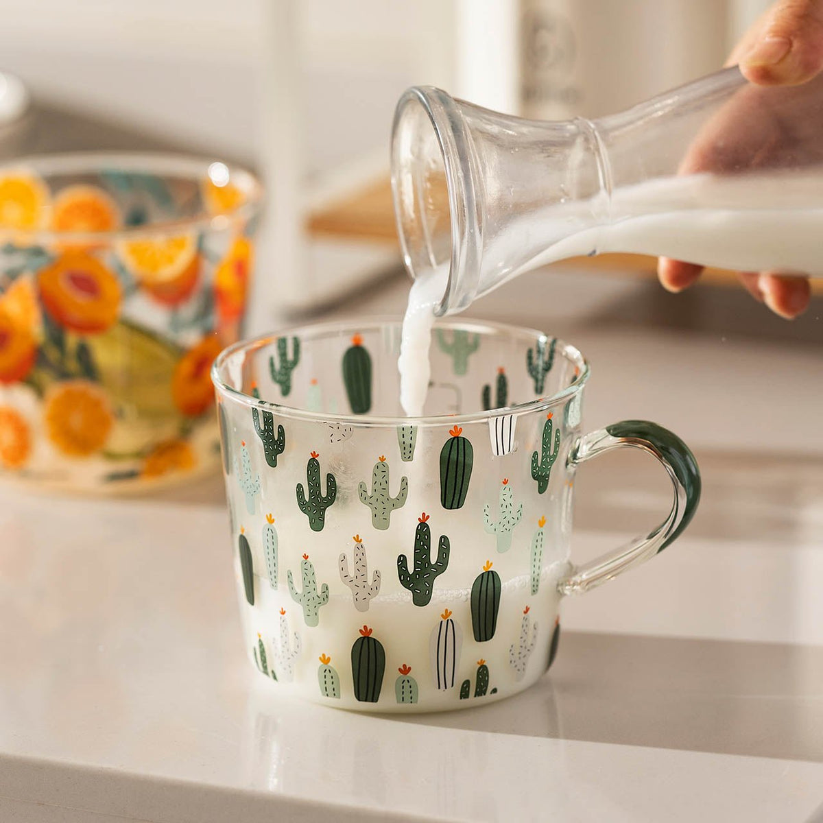 Measurement Scale Drinking Glass with Printed Design