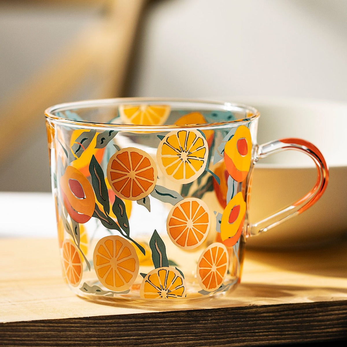 Measurement Scale Drinking Glass with Printed Design