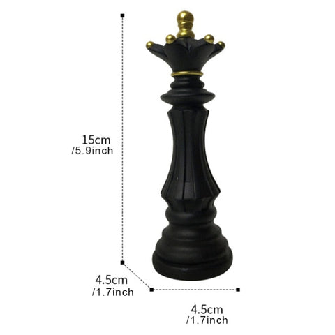 Elegant Chess Piece Statues - King, Queen & Knight Home Accent