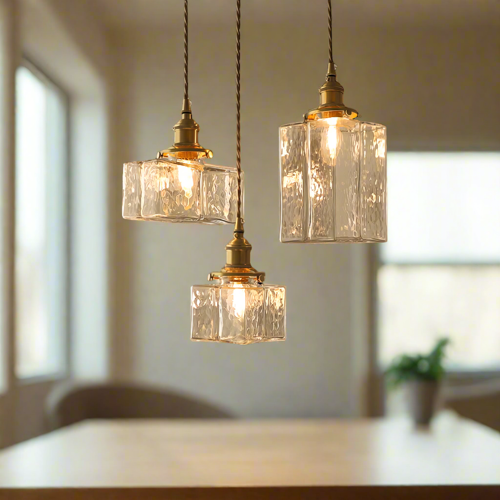 Vintage Elegance Glass Hanging Light Fixture