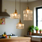 Vintage Elegance Glass Hanging Light Fixture