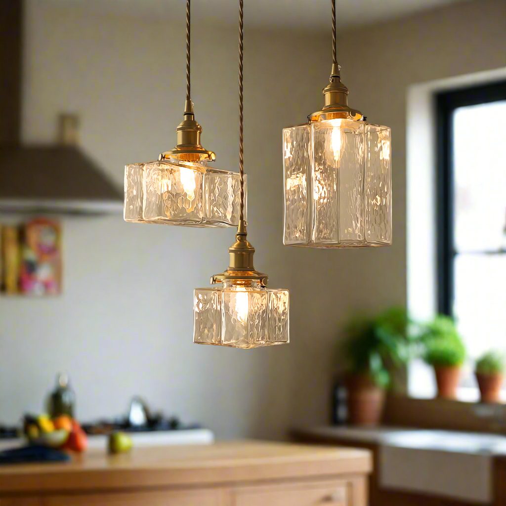 Vintage Elegance Glass Hanging Light Fixture