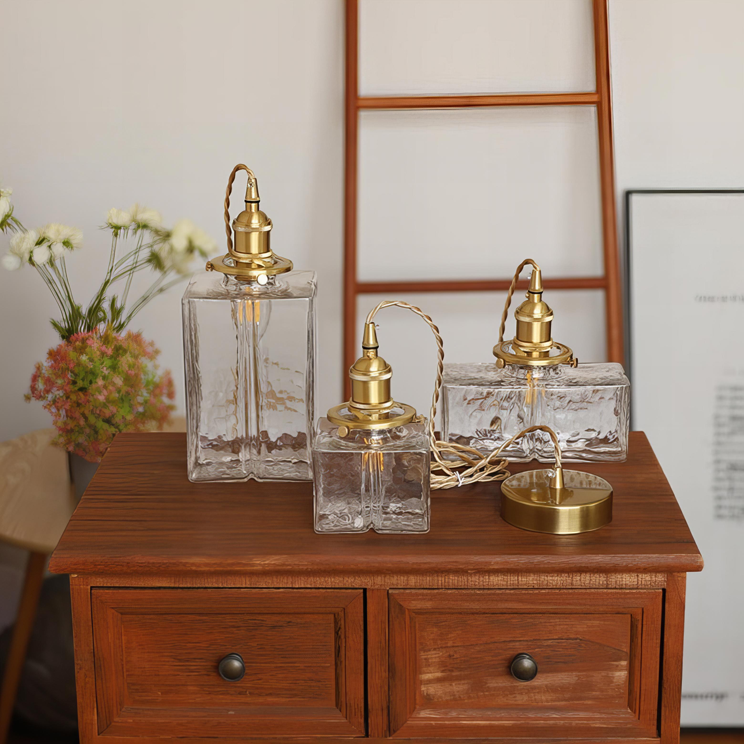 Vintage Elegance Glass Hanging Light Fixture