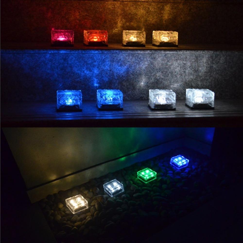 Color-Changing Solar Cube Light for Garden with Water Ripple Design