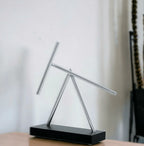 AetherWave Kinetic Art Piece - Dynamic Motion Sculpture with Wood Stand