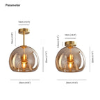 Retro Amber Pendant Light – Vintage Bubble Glass Ceiling Fixture