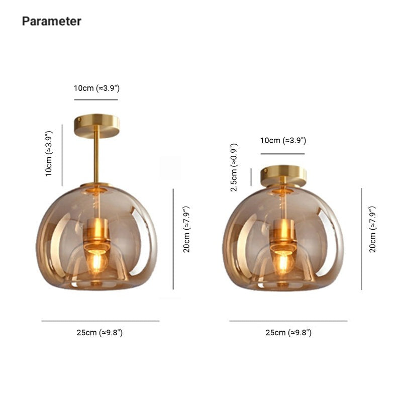 Retro Amber Pendant Light – Vintage Bubble Glass Ceiling Fixture