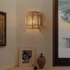 Bamboo Wall Light with Handwoven Rattan Design