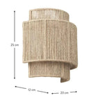 Bamboo Wall Light with Handwoven Rattan Design