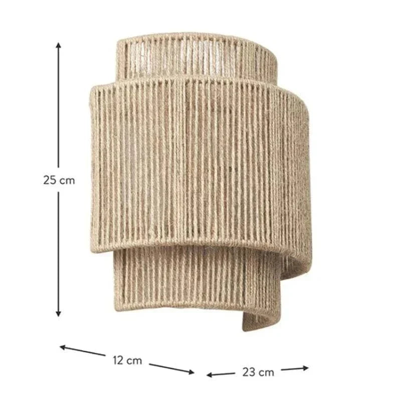 Bamboo Wall Light with Handwoven Rattan Design