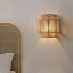 Bamboo Wall Light with Handwoven Rattan Design