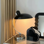 Curved Metal Table Lamp with Bauhaus Inspiration in Scandinavian Style