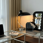 Curved Metal Table Lamp with Bauhaus Inspiration in Scandinavian Style