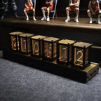 Nixie Tube Table Clock with Six-Digit Display in Retro Design