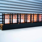 Nixie Tube Table Clock with Six-Digit Display in Retro Design