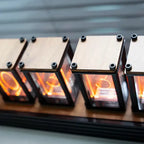 Nixie Tube Table Clock with Six-Digit Display in Retro Design