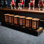 Nixie Tube Table Clock with Six-Digit Display in Retro Design