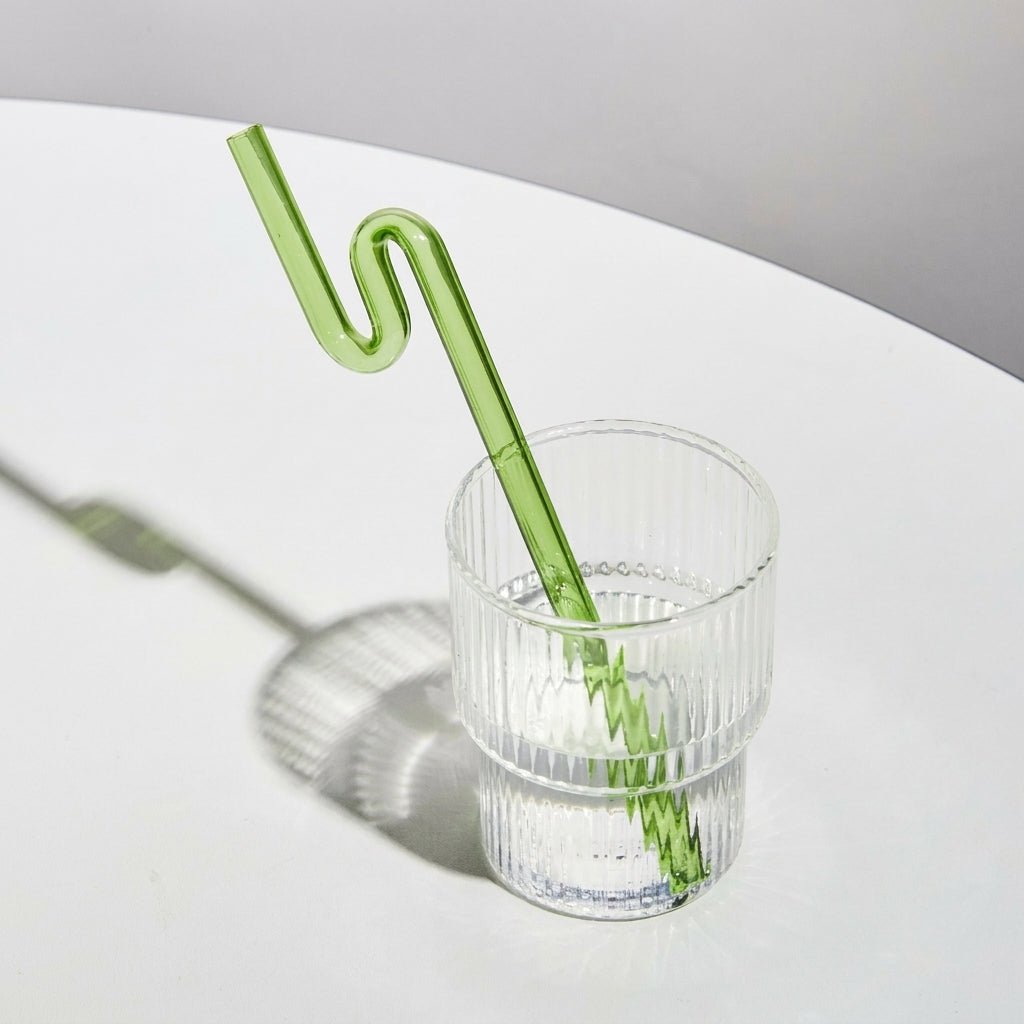 Twisted Glass Straw - Eco-Friendly and Reusable