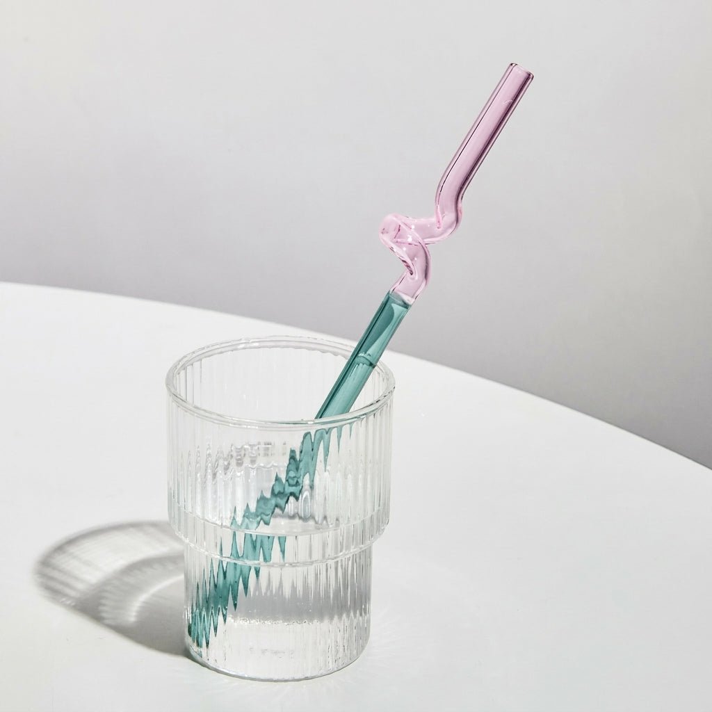 Twisted Glass Straw - Eco-Friendly and Reusable