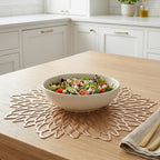 Floral Pattern Round Table Mat with Cut-Out Design