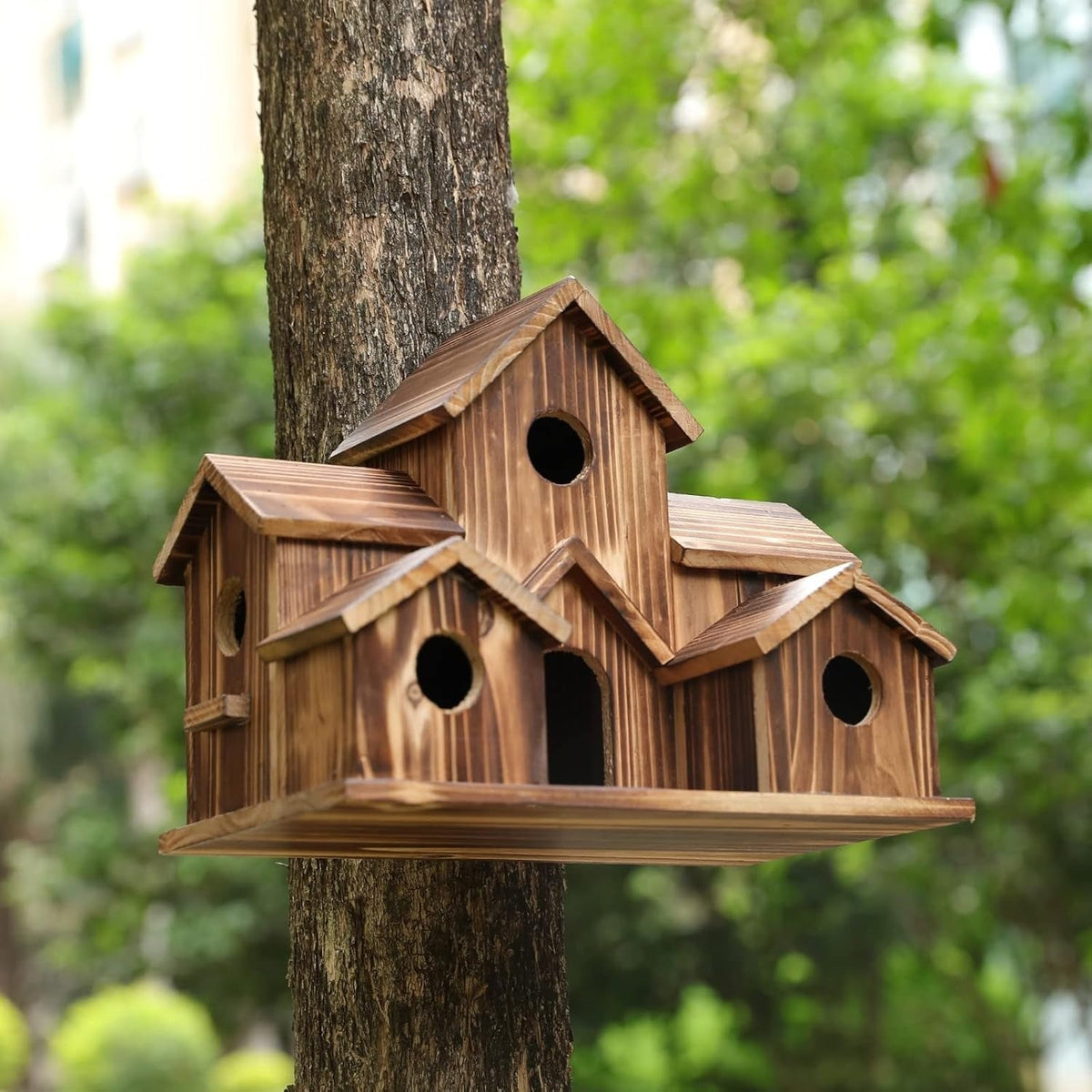 Outdoor Birdhouse with Natural Rustic Style