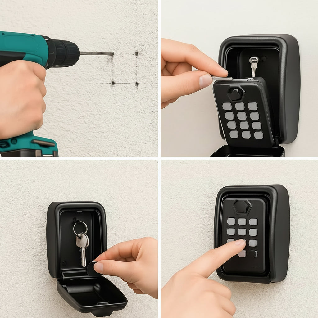 Outdoor Waterproof Combination Safe - Wall Mounted Key Lock Box