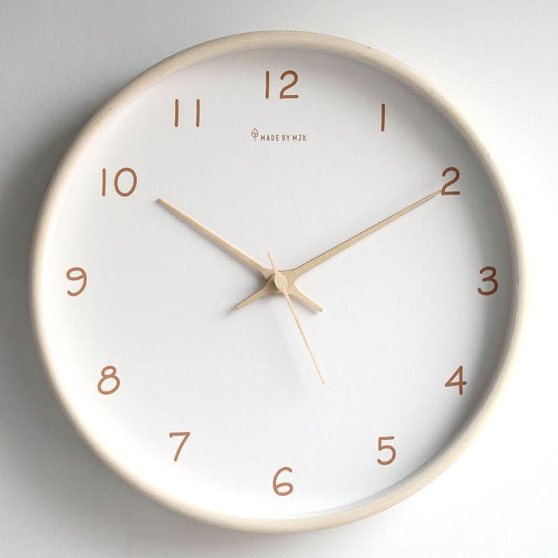 Silent Wooden Wall Clock – Classic Analog Design