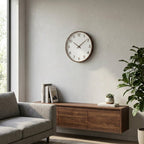 Silent Wooden Wall Clock – Classic Analog Design