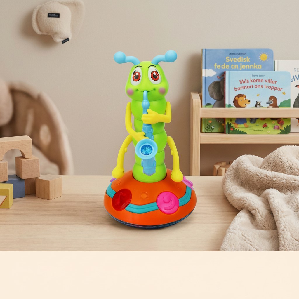 Musical Caterpillar Saxophone Toy with Lights and Movement