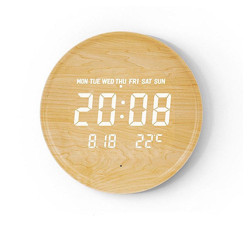 LED Display Digital Wall Clock with USB Power – Scandinavian Style