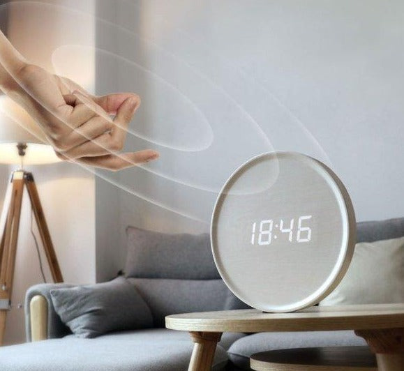 LED Display Digital Wall Clock with USB Power – Scandinavian Style